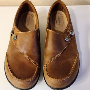 Clarks Brown Leather Loafers